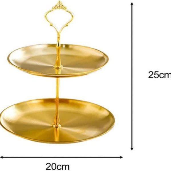 شیرینی خوری دوطبقه استیل طلایی ابعاد از منصف لند