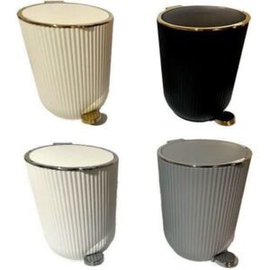 سطل پدالی ۶ لیتری طوسی زبرا