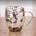 لیوان پیرکس دوجداره گلدار از منصف لند